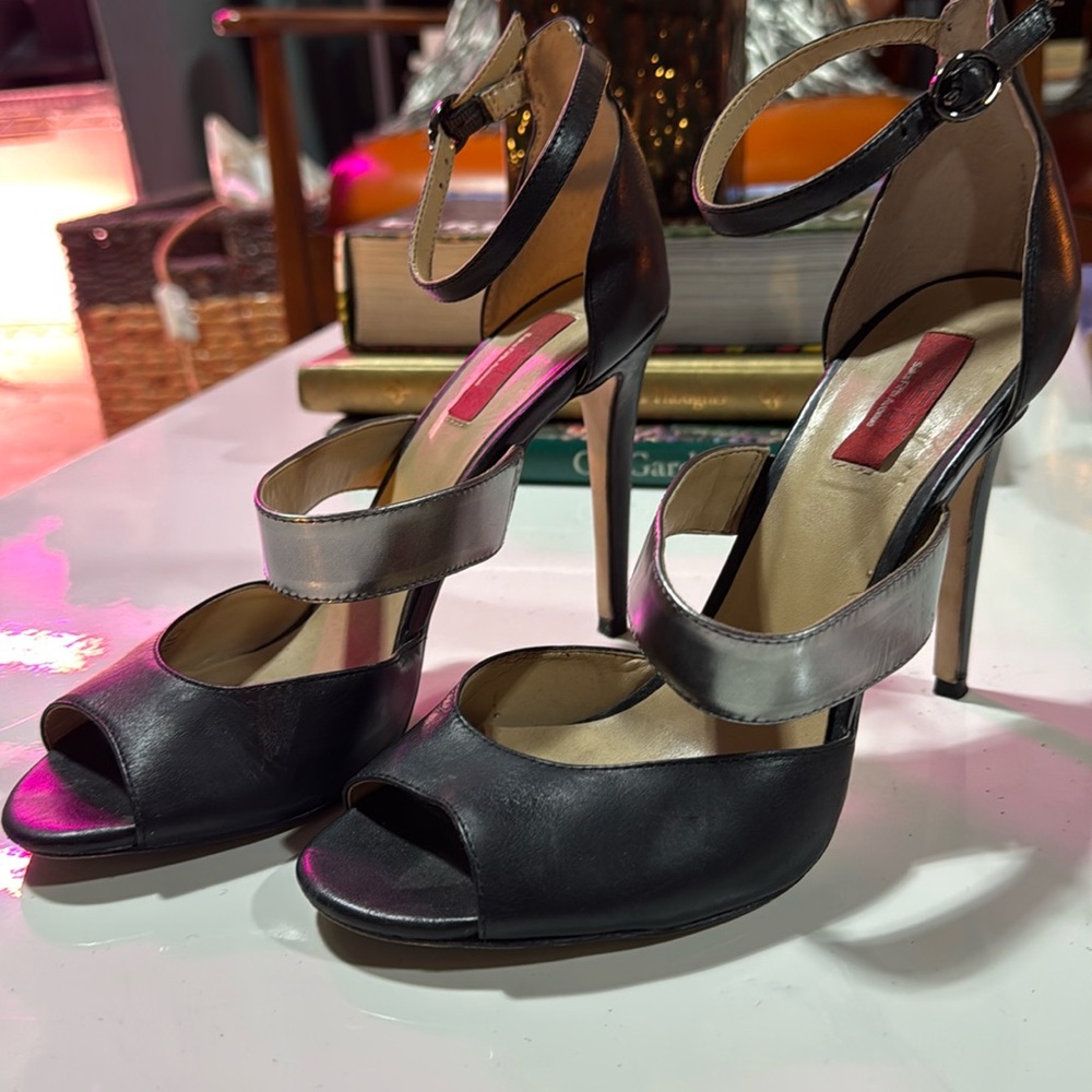 Red Saks Fifth Ave strap heel size 8